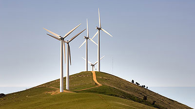 Wind towers of XLERPLATE® steel power Challicum Hills Wind Farm.